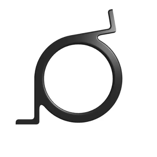 black gauge bracket with 100 degree angle on white background