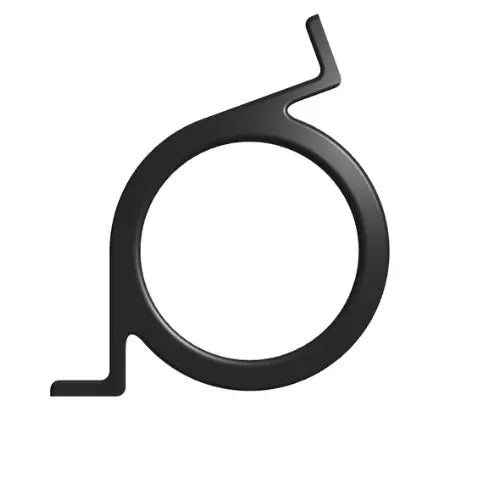 black gauge bracket with 110 degree angle on white background