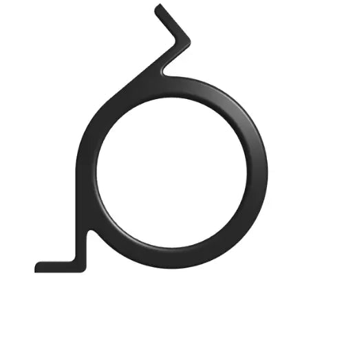 black gauge bracket with 130 degree angle on white background