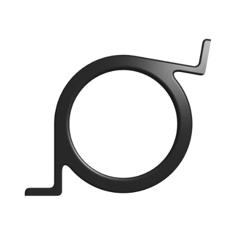 black gauge bracket with 80 degree angle on white background