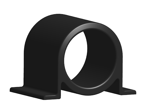 black tilted gauge bracket with flat angle on white background